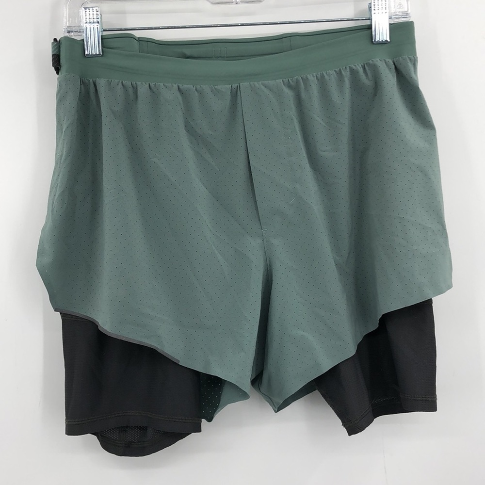 Lululemon 3” Fast Free Surge 2 in 1 Athletic Shorts Green Men’s Size Medium